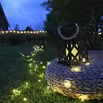 Декоративный фонарь на солнечной батарее 14х14х24 см, черный плетеный корпус, теплый белый цвет свеч 501-145 NEON-NIGHT