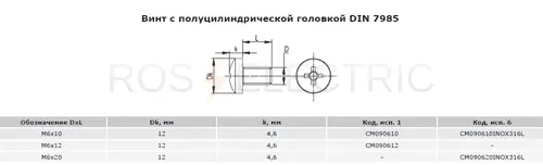 Винт-с-полуцилиндрической-головкой-DIN-7985