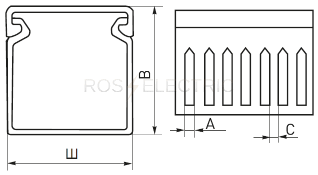 Д4044 короб 00107rl перфорированный rl12 40х60мм шаг перфорации 8 12 серый дкс