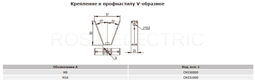 Крепление лотка к потолку дкс